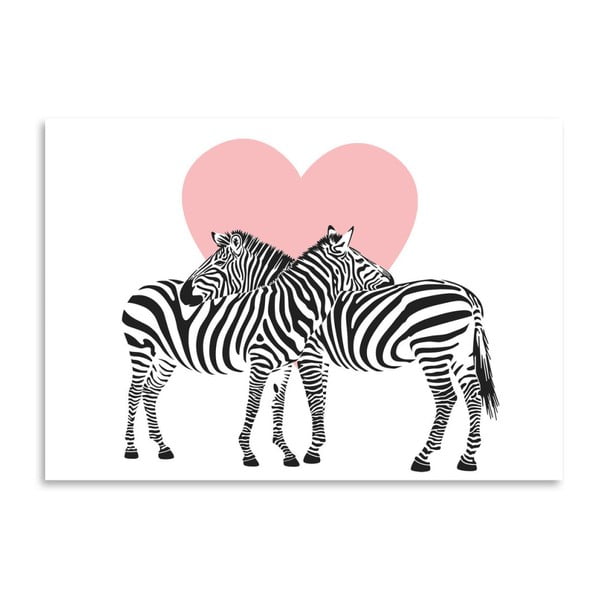 Plakat Americanflat Zebra Couple, 30x42 cm