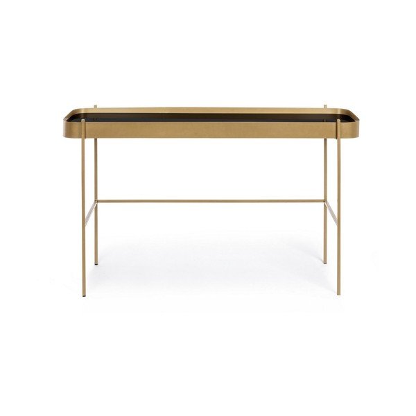 Konsola ze szklanym blatem w kolorze złota 43x120,5 cm Rashida – Bizzotto-image-2