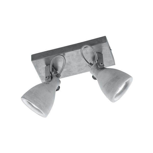 Szary kinkiet na 2 żarówki Trio Concrete, dł. 23 cm