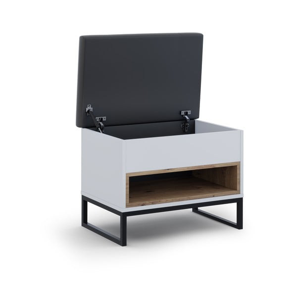 Biała szafka na buty z ławką 62x50 cm Olis – Cosmopolitan Design-image-2