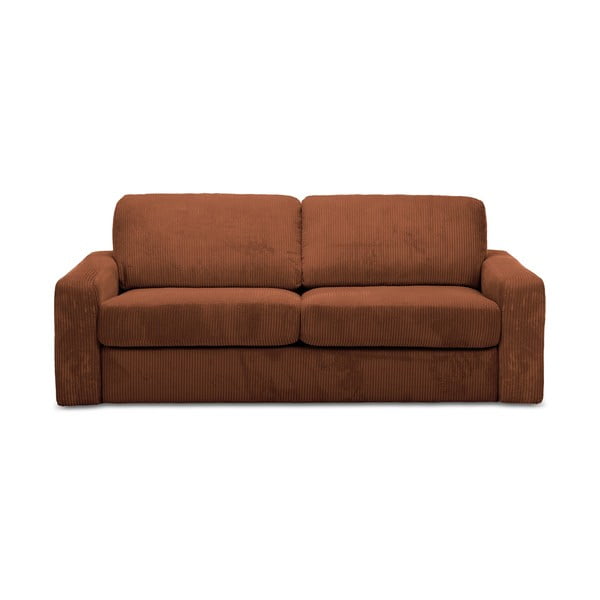 Sztruksowa rozkładana sofa w kolorze terakoty 195 cm Nona – Makamii