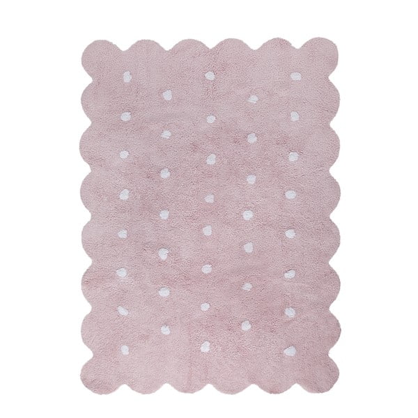 Różowy dywan bawełniany wykonany ręcznie Lorena Canals Biscuit, 120x160 cm