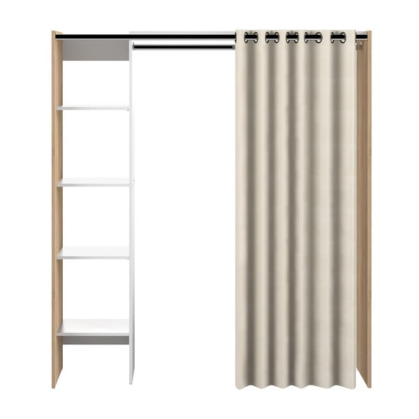Biało-beżowa szafa w dekorze dębu 160x182 cm Tom – TemaHome 