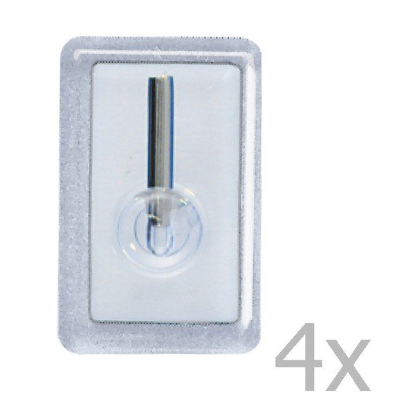 Zestaw 4 haczyków ściennych Wenko Curtain Hooks Chrome-image-1