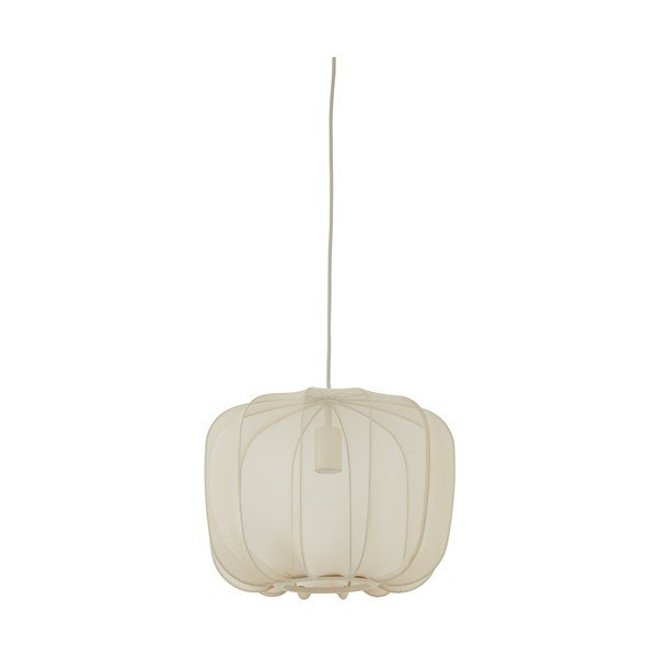 Kremowa lampa wisząca z tekstylnym kloszem ø 12 cm Plumeria – Light & Living
