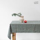 Lniany obrus 140x200 cm Forest Green Gingham – Linen Tales