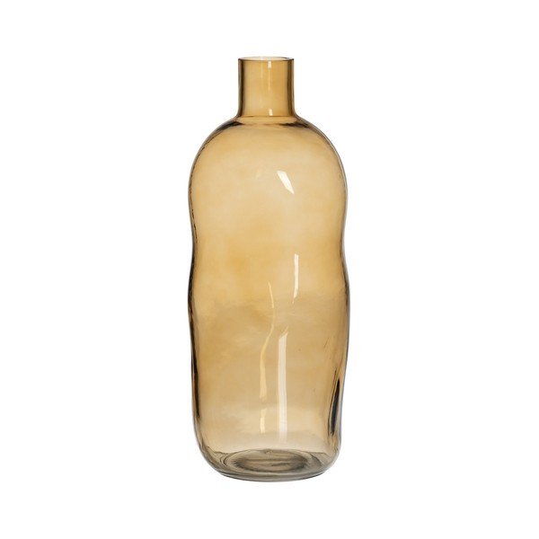 Szklany wazon w kolorze ochry (wysokość 35 cm) Amber – Ixia