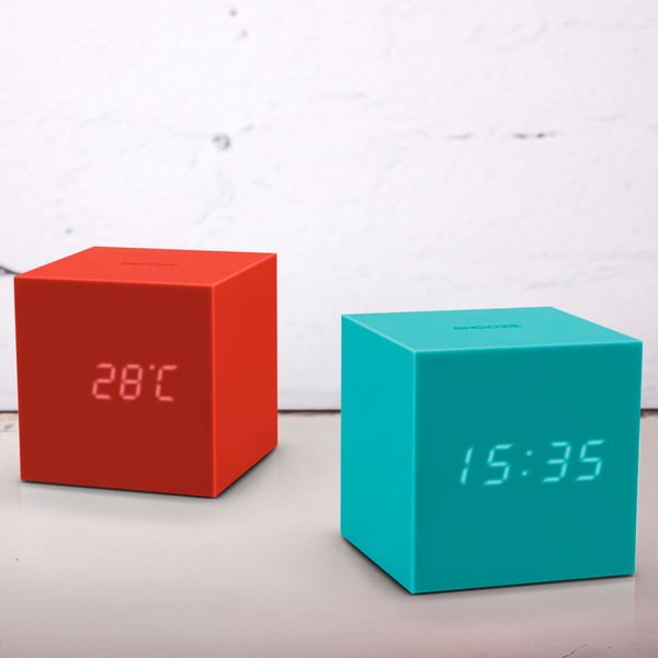 Turkusowy budzik LED Gingko Gravitry Cube-image-1