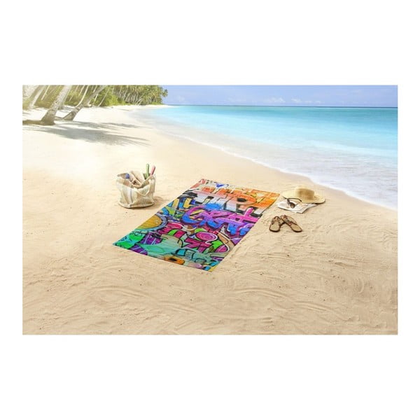 Ręcznik plażowy z nadrukiem Good Morning Grafity, 150x75 cm-image-1