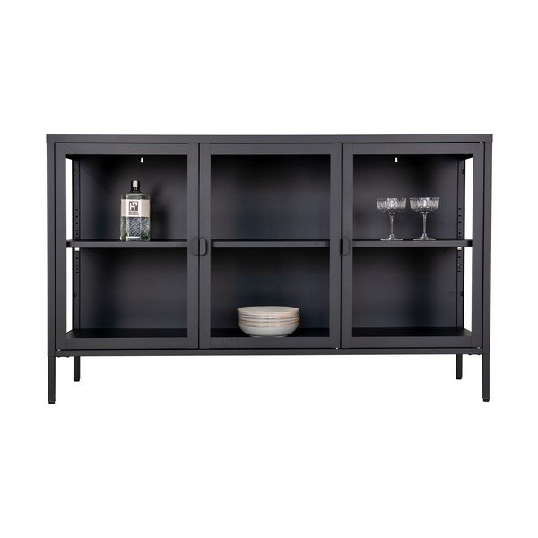 Czarna metalowa witryna 140x85 cm Brisbane – House Nordic-image-3