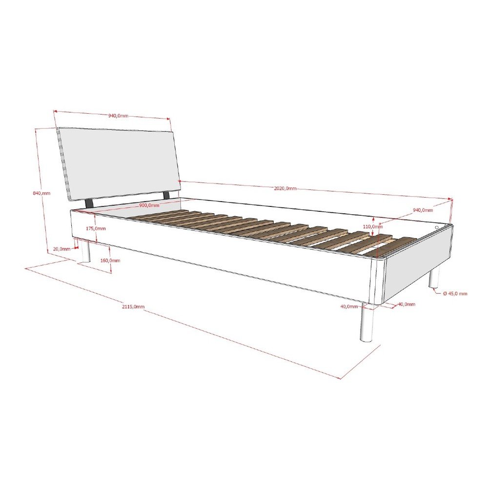 Białe łóżko jednoosobowe z litego drewna bukowego ze stelażem 90x200 cm Forrest – Vipack (zdjęcie 3)