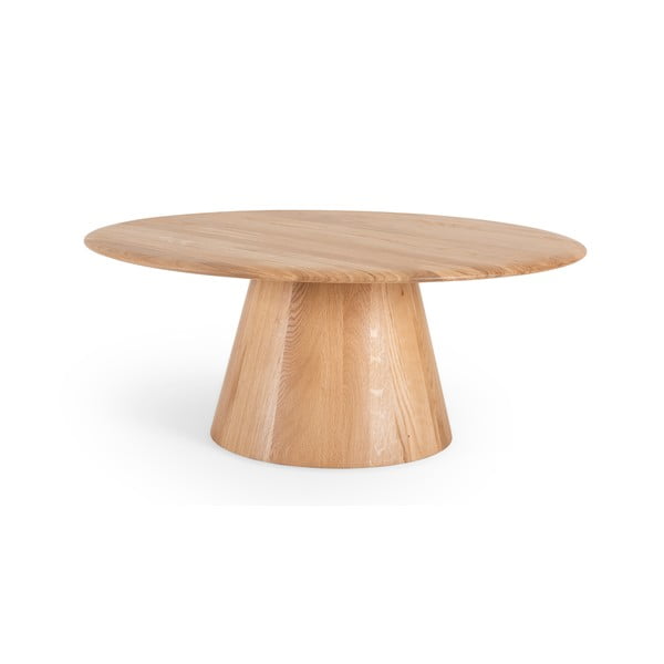 Okrągły stolik z litego drewna dębowego ø 80 cm Mushroom – Gazzda-image-4