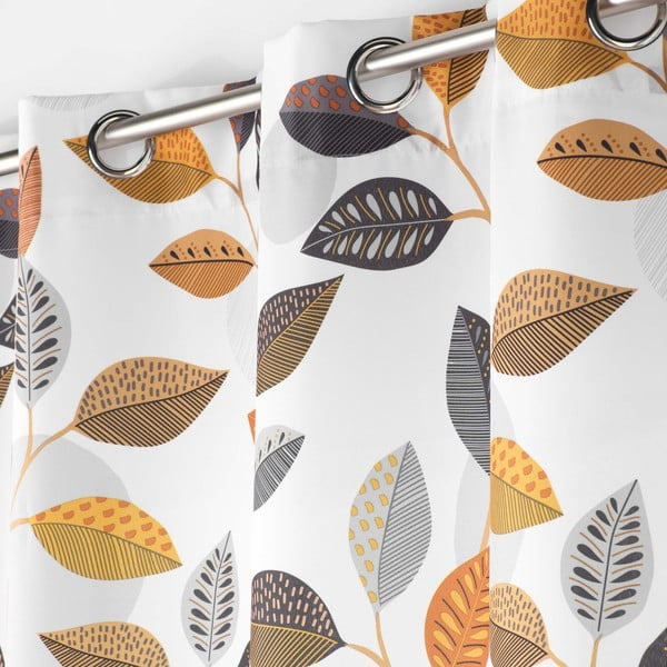 Żółto-biała zasłona 140x280 cm Vahine – douceur d'intérieur-image-1