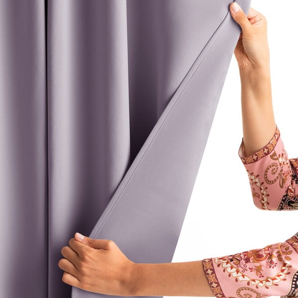 Szaroróżowa zasłona częściowo zaciemniająca (dimout) 140x270 cm Kierra – Restilo-image-2