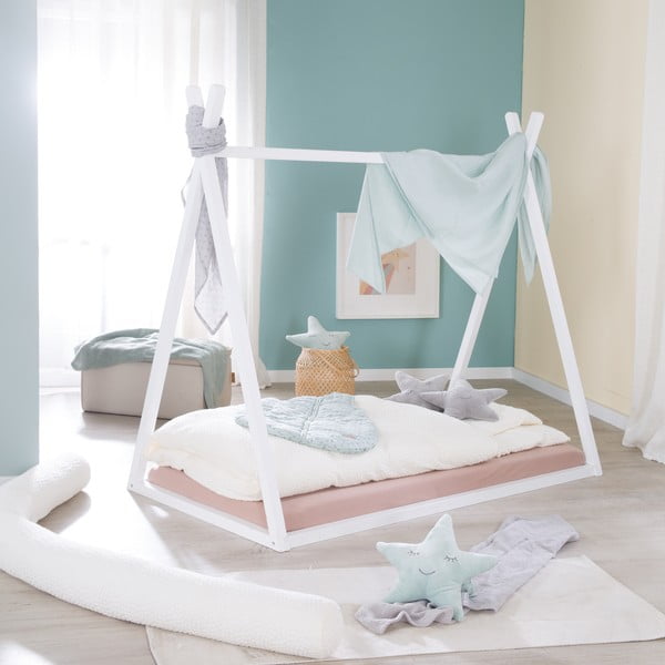 Białe łóżko dziecięce w kształcie domku 70x140 cm Montessori – Roba-image-2
