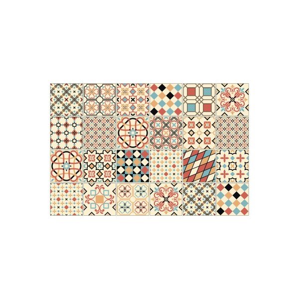 Zestaw 24 naklejek ściennych Ambiance Azulejos Sofiana, 15x15 cm-image-2