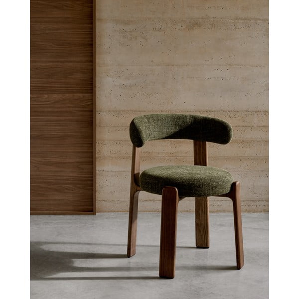 Krzesło z litego drewna jesionowego w kolorze khaki i brązowym Granite – Kave Home-image-1