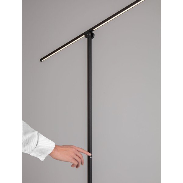 Metalowa lampa stojąca LED z elastyczną konstrukcją/ze ściemniaczem w kolorze matowej czerni (wysokość 144 cm) Tenso – Nova Luce-image-4
