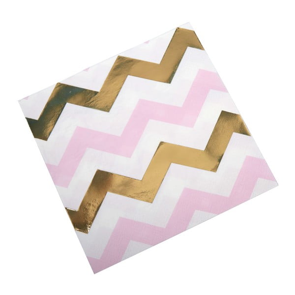 Zestaw 16 różowych serwetek papierowych Neviti Pattern Works Zig