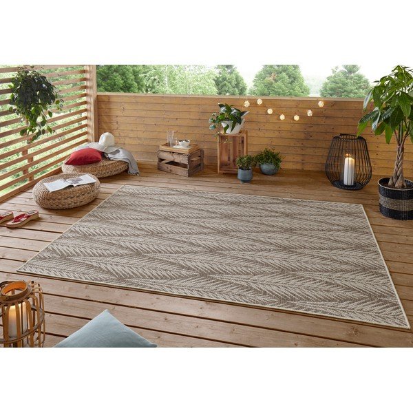 Brązowobeżowy dywan odpowiedni na zewnątrz NORTHRUGS Pella, 200x290 cm-image-1