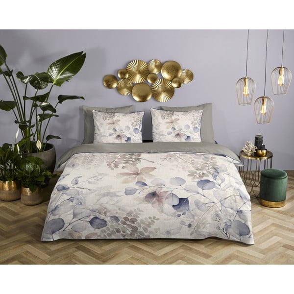 Beżowa pościel jednoosobowa z satyny bawełnianej 140x200 cm – Descanso-image-1