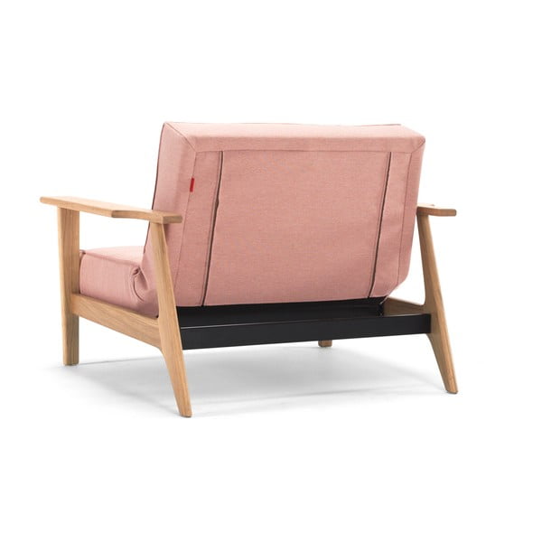 Jasnoróżowy fotel rozkładany z podłokietnikami Innovation Splitback Frej-image-2
