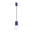 Ciemnoniebieska lampa wisząca ze szklanym kloszem ø 12 cm Orbital – Sollux