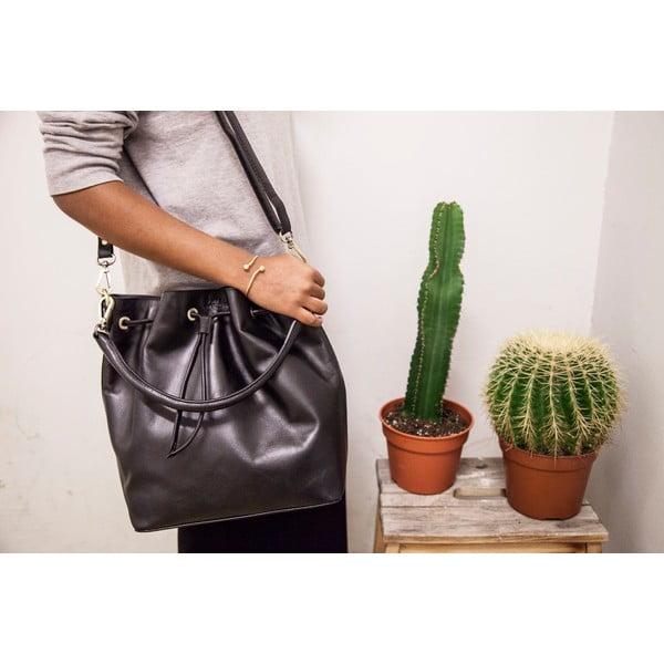 Torebka skórzana The Donna, czarna-image-1