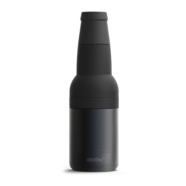 Czarny pojemnik termiczny na butelki i puszki Asobu Frosty To 2 Go Chiller, 330 ml