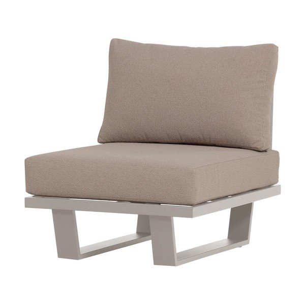 Szarobeżowy metalowy/tapicerowany fotel ogrodowy Bear – WOOOD