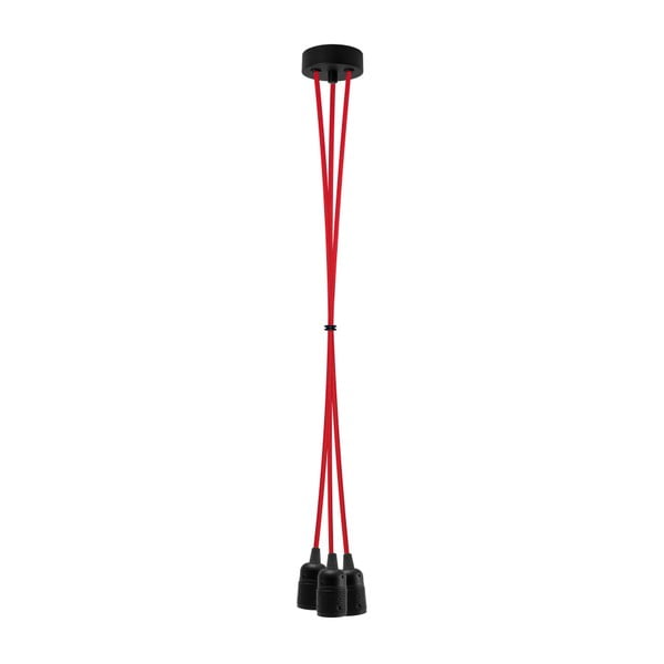 Czerwono-czarna
  potrójna lampa wisząca Bulb Attack Uno