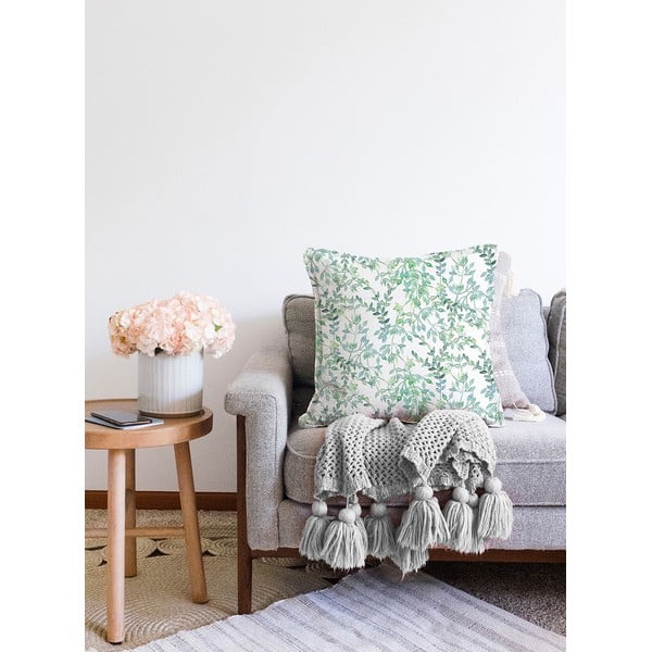 Beżowo-zielona poszewka na poduszkę z domieszką bawełny Minimalist Cushion Covers Twiggy, 55x55 cm-image-2