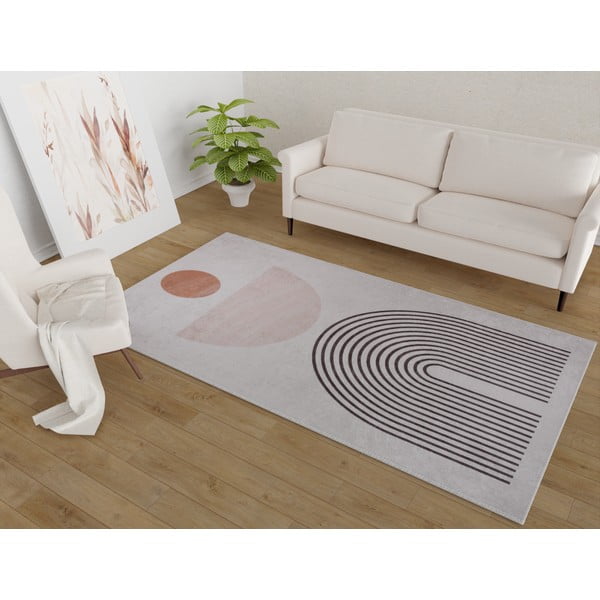 Kremowy dywan odpowiedni do prania 120x160 cm – Vitaus-image-1