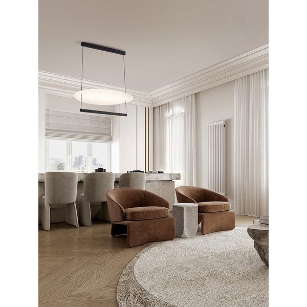 Biała/w kolorze matowej czerni aluminiowa lampa wisząca LED ze ściemniaczem ø 80 cm Diona – Nova Luce-image-1