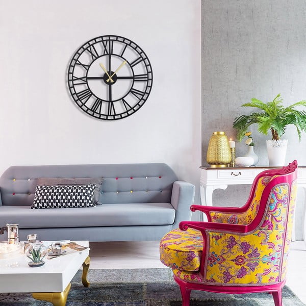 Czarny zegar ścienny Greece, 50x50 cm-image-4