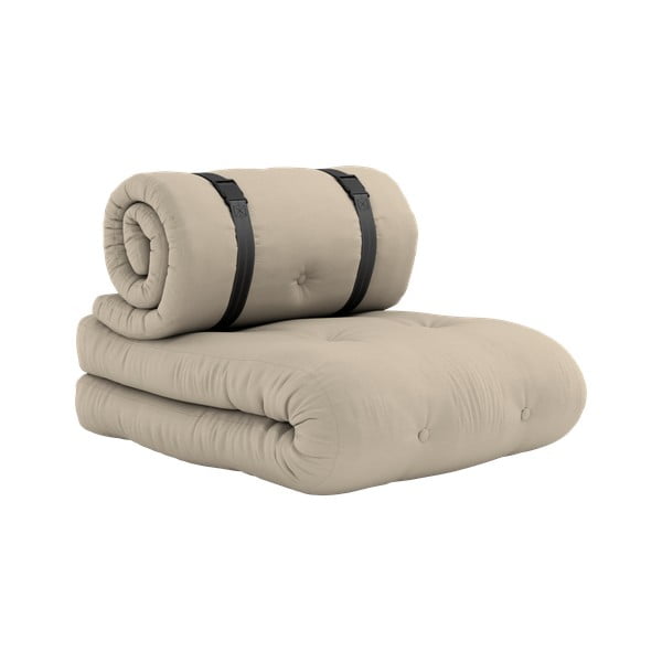 Beżowy fotel rozkładany odpowiedni na zewnątrz Karup Design OUT™ Buckle Up Beige