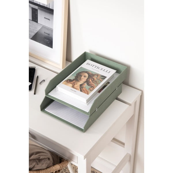 Zielone kartonowe organizery zestaw 5 szt. na dokumenty Holger Canvas Paper Laminate – Bigso-image-2