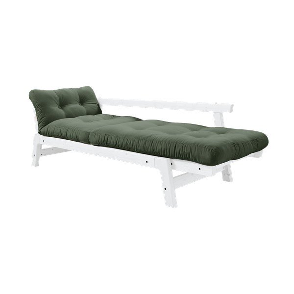 Sofa rozkładana z zielonym pokryciem Karup Design Step White/Olive Green-image-3
