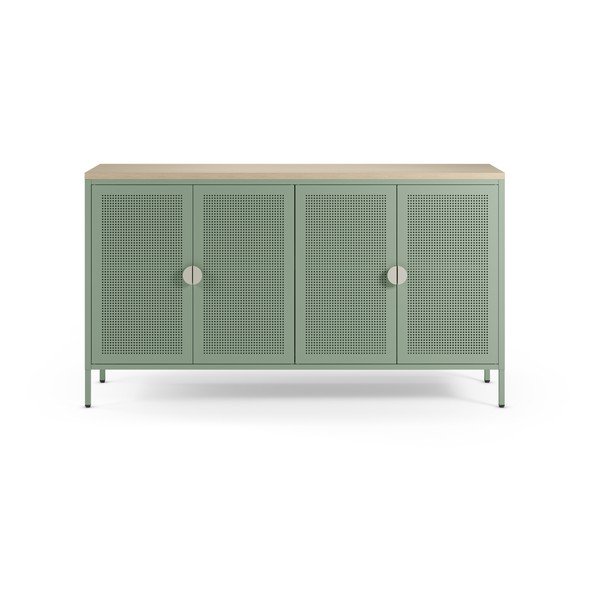 Miętowa/w naturalnym kolorze metalowa szafka 160x90x40 cm Sayla – Marckeric