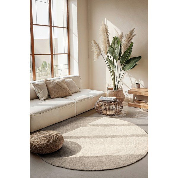 Kremowy okrągły dywan z juty dwustronny/tkany ręcznie ø 100 cm Braided – Hanse Home-image-1