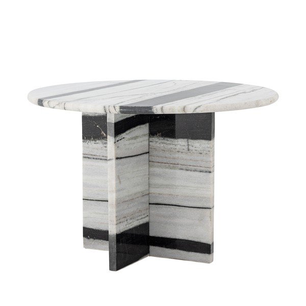 Czarno-biały marmurowy okrągły stolik ø 61 cm Rosito – Bloomingville