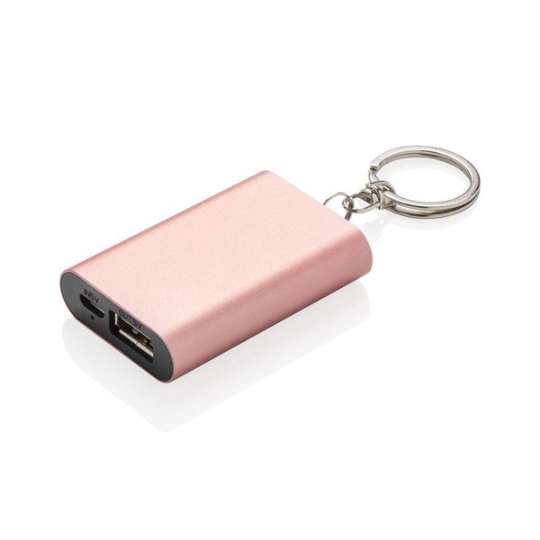 Różowy powerbank z brelokiem na klucze XD Design