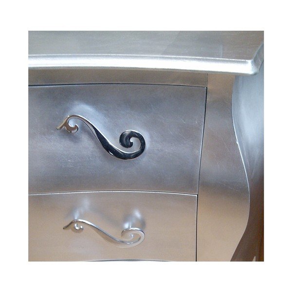 Srebrna komoda drewniana z 3 szufladami Castagnetti-image-1