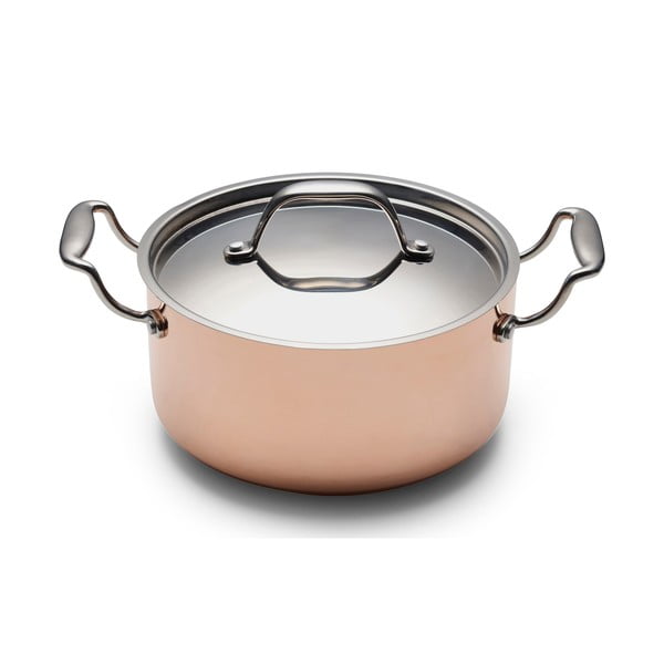 Garnek ze stali nierdzewnej i miedzi z pokrywką odpowiedni na indukcję 3 l – Blomsterbergs