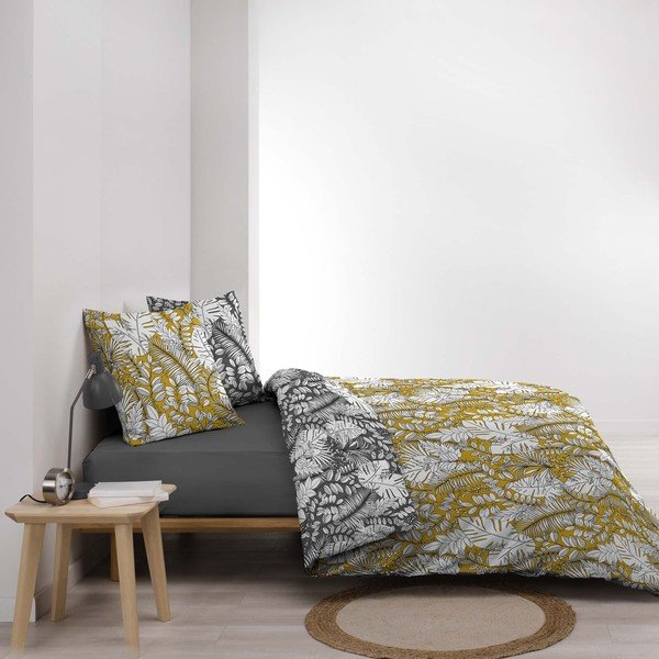 Żółta pościel dwuosobowa z mikrowłókna 240x220 cm Calaos – douceur d'intérieur-image-1