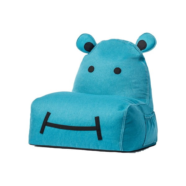 Niebieski worek do siedzenia dla dzieci The Brooklyn Kids Hippo