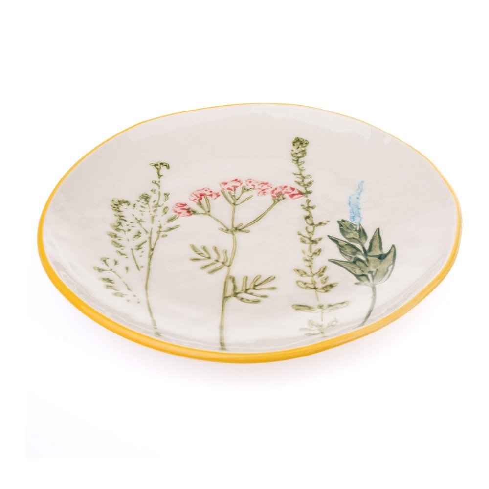 Biały porcelanowy talerz deserowy ø 21 cm Flower Garden – Dakls