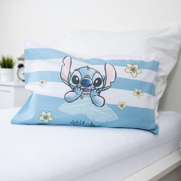 Jasnoniebieska bawełniana pościel dziecięca do łóżeczka 100x135 cm Lilo & Stitch "Tropical Hugs" – Jerry Fabrics-image-2