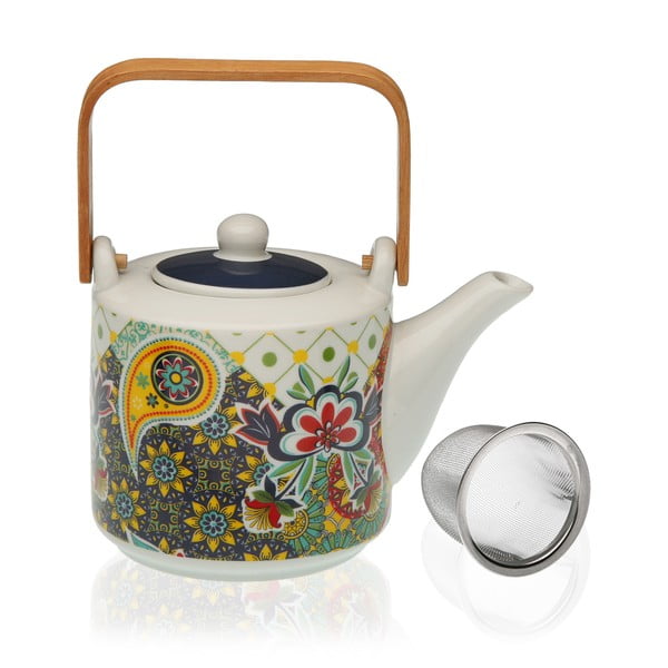 Porcelanowy dzbanek z sitkiem na herbatę Versa Giardino