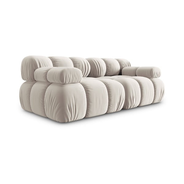 Beżowa aksamitna sofa modułowa 188 cm Bellis – Micadoni -image-3